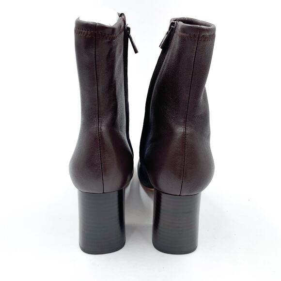 Loeffler Randall Elise Bootie Stretch Chocolate Brown Leather Block Heel Sz 5.5 - Picture 8 of 11